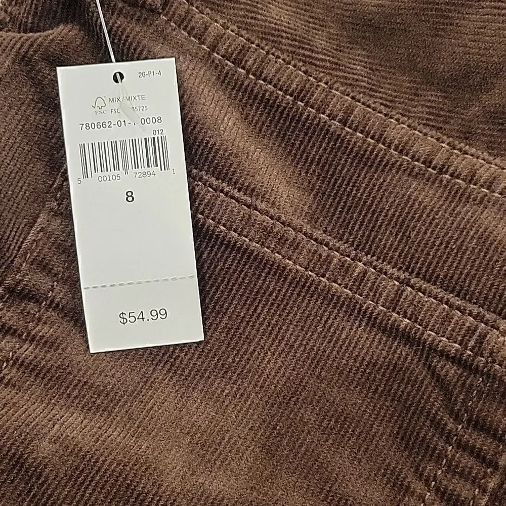Kids Slim Taper Corduroy Pants with Washwell